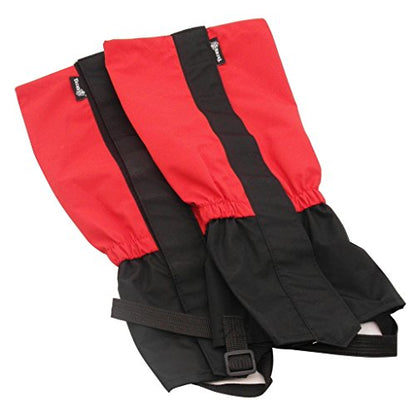 TRENDBOX Unisex Waterproof Snowproof Snow Legging Leg Cover Wraps Gaiters for Climbing Hunting Hiking - color: Red