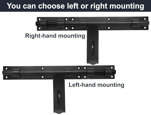 Slide Bolt Gate Latch, 17in, Thickened for Large Wooden/Metal Gates, Face Mount, Weld/Screws on Gate Left/Right Side, Fence Gate Latch, Barn Door Lock, Rustic Gate Lock Hardware(Patent Pending)