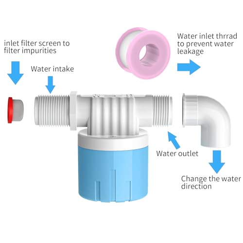 "1/2" Automatic Water Level Control Valve | Water Float Valve for Water Tanks | Water trough float valve | Automatic Filling | Automatic Shut Off | Perfect Upgrade for Water Tanks" (2-Pack) - style: 1/2inch Side water