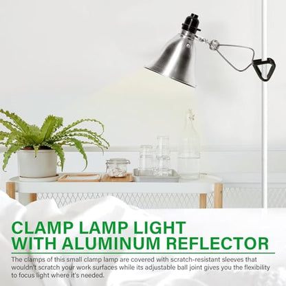 Simple Deluxe Clamp Lamp Light Socket with 5.5 Inch Aluminum Reflector, Suit for Max 60 Watt Lamp (No Bulb Included) with 18/2-Gauge 6 Feet Cord, 4-Pack - size: 5.5 Inch (60 Watts), style: 4-Pack