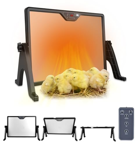 Chicken Coop Radiant Heat Panel, 180W Heater with Built-in Thermostat | Remote Control • Energy Saving • Safe for Chicks & Small Animals