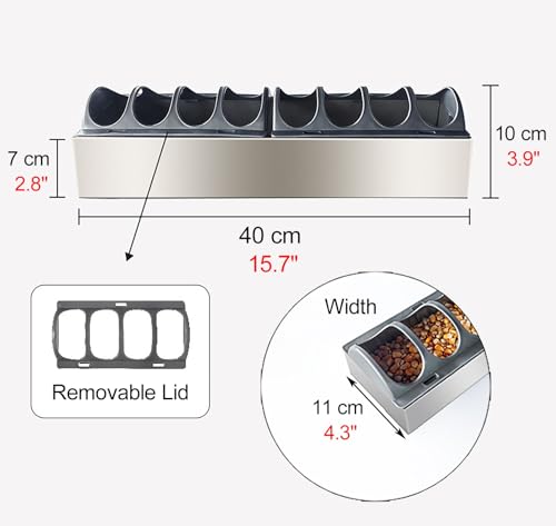 8 16 24 in Long Chicken Feeder with Separated Fence, Small Feed Trough for Chicken Coops, Anti-rust Stainless Steel Poultry Water Trough(L40cm/15.7") - size: L40cm/15.7"