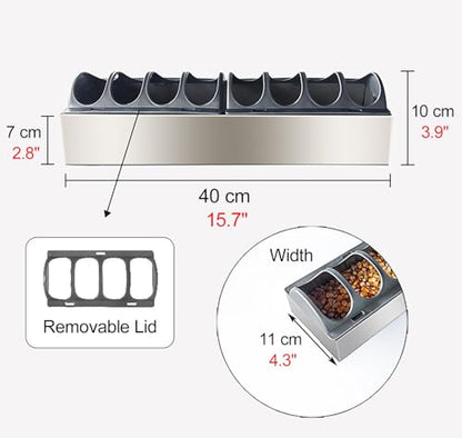 8 16 24 in Long Chicken Feeder with Separated Fence, Small Feed Trough for Chicken Coops, Anti-rust Stainless Steel Poultry Water Trough(L40cm/15.7") - size: L40cm/15.7"