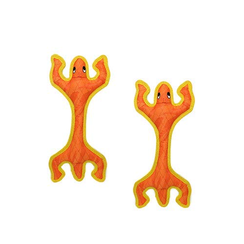 Tuffy® - DuraForce® : 2 Pack Lizard Dog Toy: Ultra Durable Plush Toy with Multiple Layers & Reinforced Seams, Washable and Floats, DuraForce® Construction - color: 2PK Orange Lizard