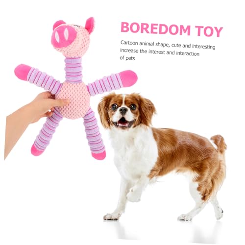 Housoutil Interactive Plush Dog Chewing Toy for Teething and Boredom Relief Cute -Necked Pig