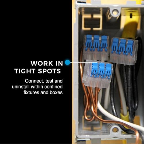 Ideal Electrical in-Sure Lever Wire Connector,12 AWG, 3-Port (30-35L23J), Jar of 350—Compact Releasable Connectors for Solid and Stranded Wires - size: Jar of 350, style: 3 Port / 12-24 AWG