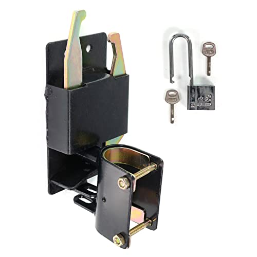 2-Way Lockable Livestock Gate Latch - Opens in Both Directions - with Shims, Padlock and Instructions