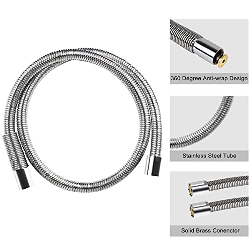 Commercial Pre Rinse Sprayer Hose Replacement Kit for Kitchen Dish Sink Faucet, 60 Inch Flexible Stainless Commercial Pre Rinse Kitchen Faucet Hose Parts