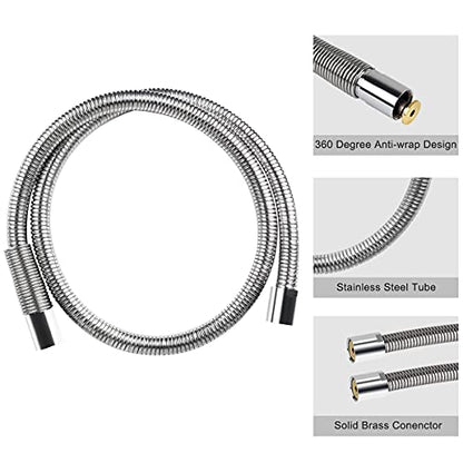 Commercial Pre Rinse Sprayer Hose Replacement Kit for Kitchen Dish Sink Faucet, 60 Inch Flexible Stainless Commercial Pre Rinse Kitchen Faucet Hose Parts