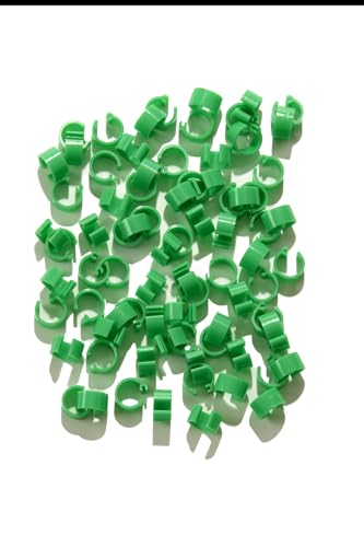 Little Giant® 8mm Plastic Pigeon Leg Rings - 100 Pack Clip-On Bird Bands for Identification - Easy to Attach Markers for Adult & Juvenile Pigeons - High Visibility (100 Pack, Green)