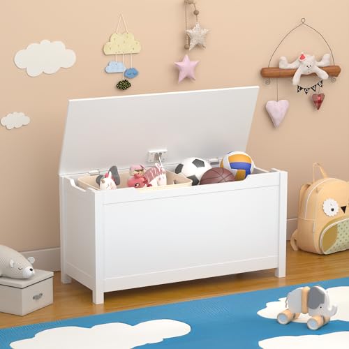 20 Gallon White Toy Box for Patio Indoor Storage Box with Lid 2.7 cu ft Easy Assembly White