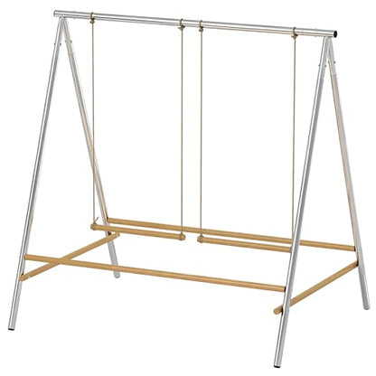 Chicken Swing Set, Metal Frame with Wooden Perches, Garden Poultry Entertainment, Coop Accessories,Chicken Perch for Coop,Chicken Roosting Bars