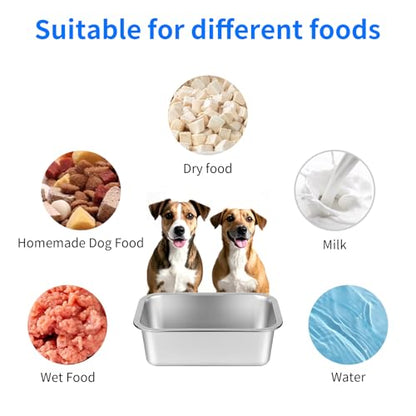 Ohtomber Stainless Steel Dog Bowls - 0.85 Gallons Large Metal Dog Water & Food Bowl No Spilling, High Capacity Water Trough Pet Dishes, Outdoor Feeder Food Plate for Medium Pet, Cat, Puppy - size: 0.85 gallons