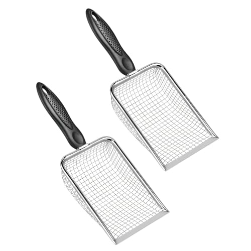 of 2 Stainless Steel Poultry Manures Scoops Ergonomic Handle for Quick Coops Maintenance Livestock Shovel