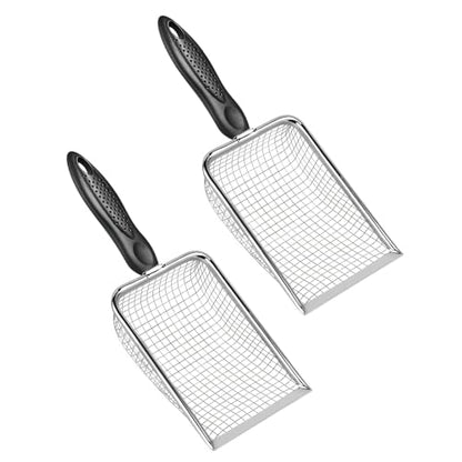of 2 Stainless Steel Poultry Manures Scoops Ergonomic Handle for Quick Coops Maintenance Livestock Shovel