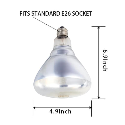 2 Pack 250W Heat Lamp Clear Infrared Bulbs Glass Lamp Bulb for Food Service, Brooder Bulb, Chicks, Pet, Bathroom, Light Therapy Use E26 Base, Flood Light Heat Lamp - color: 250w/Clear