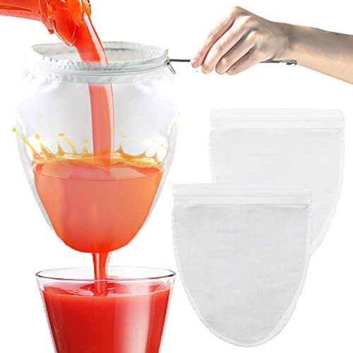 Nut Milk Bag Strainer with Stand, Strainers Fine Mesh Bags, Jelly strainer, Reusable Cheese Cloth Bag for Straining for Filter Juices, NutMilk, Cheese, Honey, Butter, S - color: Handle*1+Strainer Bag*3, size: S