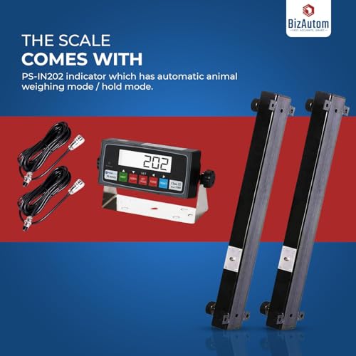 10000lb Load Bar Set for Cattle, Hog, Pig, Goat, Sheep, Alleyway, Chute and Cage Scale | Two Weigh Bar and One Indicator Set (36") - size: 36"
