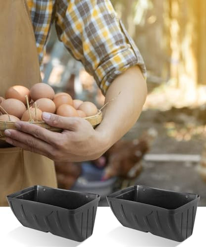 Chicken Feeder, 3 Pack, Black | Poultry Feeders and Waterers, Hanging Goat Feeder, Livestock Fence Feeder, Feed Trough and Waterer Bucket, Includes Clips - color: 3 Pack Black