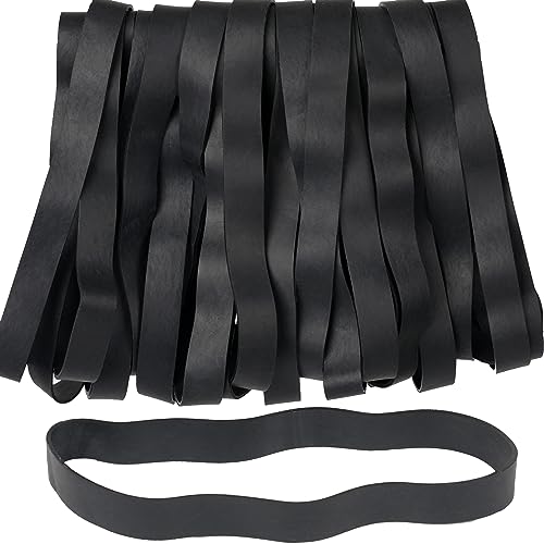 AIWOQI Rubber Bands Size#107 Heavy Duty Big Wide rubber band 30PCS Elastic Bands for Office Supply Trash Can File Folders Litter Box Rubber Bands (Black) - color: Black