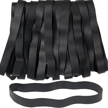 AIWOQI Rubber Bands Size#107 Heavy Duty Big Wide rubber band 30PCS Elastic Bands for Office Supply Trash Can File Folders Litter Box Rubber Bands (Black) - color: Black