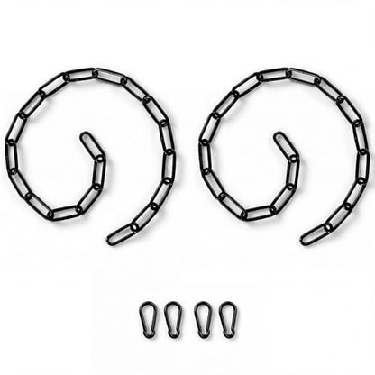 2pcs Metal Chains, Gate Lock for Outdoor Wooden Fence, Yard, and Barn with 4pcs Carabiners, 20 Inch Stainless Steel Chain Link for Horse, Goat, Cow, Dog, and Other Pet Cages Livestock Gates, Black - size: 2-Pack