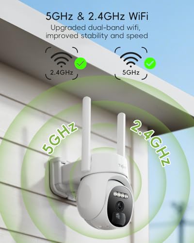 2.4G/5G Security Cameras Wireless Outdoor, 2K Solar Camera for Home Security, Battery Powered, 360° PTZ/Color Night Vision/2Way Talk/Compatible with Alexa/IP66 Waterproof(4 Pack) - color: White - 4 Pack Solar Cam