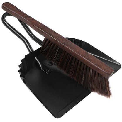 Dust Pan and Brush Set-Handheld Angled DustPan and Hand Broom Set, Large dust pan with handle,Heavy Duty Metal Dustpan and Brush Set Home For Small Item Sweeping Rubber Coated Easy to Grasp Handle - size: Dustpan and brush 11.8*14.3 Inch
