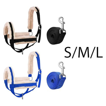 Cattle Halter Cow Halter with Leading Rope Bull Bridle Showing Harness Daily Use Accessories(Blue L) - color: Blue L