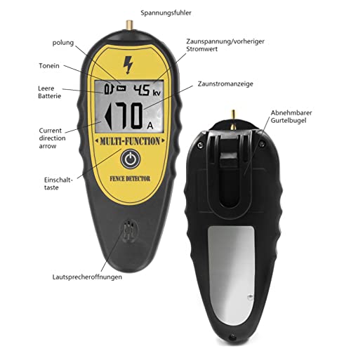 Fence Tester, Portable Electrical Fence Voltage Tester, Electrical Test Kit with Digital Multimeter,15KV LCD Screen for Livestock Farms