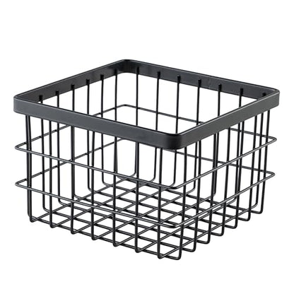 G.E.T. WB-664-MG Square Metal Storage Wire Basket for Pantry, Produce and More, 6" x 6" x 2" - size: 6" x 6", style: 4" Deep