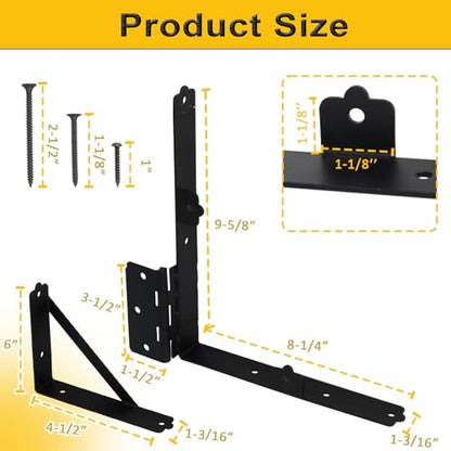 Anti Sag Fence Gate Kit Heavy Duty Gate Corner Brace Bracket, Gate Hardware Kit with Latch and Hinges for Wooden Fences, Driveway Gates, Shed Doors, Corral Gates, Wood Windows - style: 1 Set