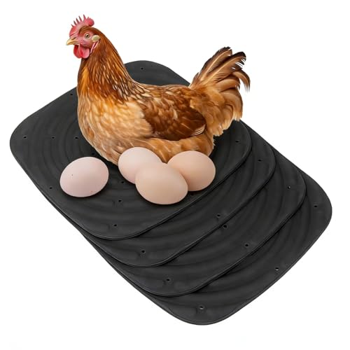 4pcs Chicken Nest Mat, Washable Poultry Nesting Box Pads PVC Water Proof Egg Collector Protector Liners for Laying Eggs Chicken Coop (Black) - color: Black