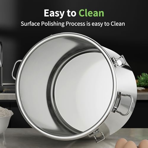 Large Stainless Steel food Storage Containers,5.5Gallon/21Liter Airtight Stainless Steel Bucket With lids,710 OZ Flour Storage Container,Metal Airtight Canister for Rice,Coffee Bean,Dog Food - size: 21Liter