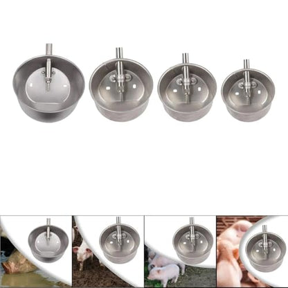 Pig Water Nipple 2Pcs Automatic Pig Waterer Drinker Water Dispenser Drinking Bowl Animal Waterer Bowl Stainless Steel for Animals Pig Livestock(Large) - color: Large