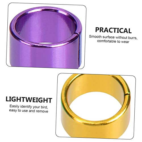 Happyyami 18pcs Bird Leg Bands Pigeon Foot Bands Aluminum Material Bright Identification Rings for Pigeons Birds Random Color