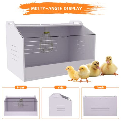 Chick Brooder Box with Heat Lamp - Suitable for Chicks, Ducks, Parrots & Lizards (19" X 12" X 12") - size: 19" X 12" X 12"