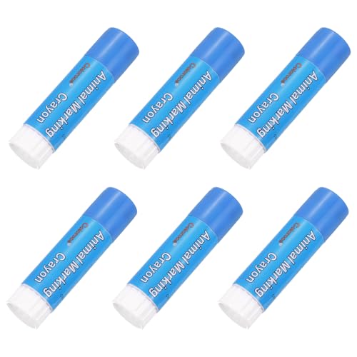 PATIKIL 1.1" x 4.41" Livestock Marker, Highly Visible, 6 Pcs Paint for Marking Animal Skin, Hide, Pelt, Wet and Dry for Cattle Heat, Blue