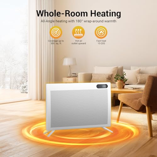1500W Smart Electric Machine with Thermostat, Remote Control, Timer, Safety Lock, Ideal for Home Workshop Garage