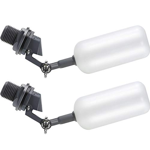 meekoo Float Ball Valve, 1/2 Inch Male Straight Thread Automatic Fill Feed Humidifier Tank Water with Adjustable Arm for Pond Livestock Water Trough Aquarium Aquaculture Hydroponics Reservoir(2 Pack)