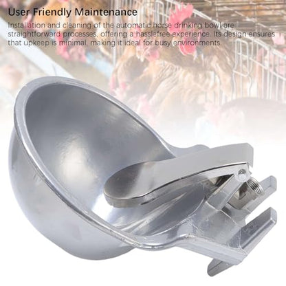 Sorandy Automatic Livestock Waterer Bowl, Stainless Steel Animal Drinking Water Bowl with Dual Float Valve & Quick Hose Connector, Ideal for Cattle Horse Dog Sheep Goat Farm Ranch