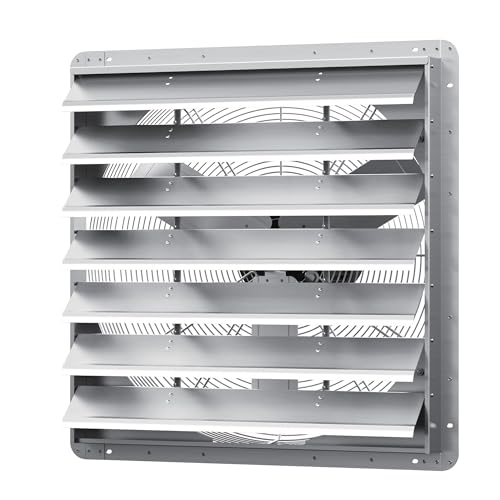 30 Inch Shutter Exhaust Fan, Aluminum Wall Mounted Exhaust Fan, 9451 CFM High Speed Automatic Shutter Attic Fan, Vent Fan For Greenhouse,Shed,Shop,Garage,ETL Listed - size: 30 Inch