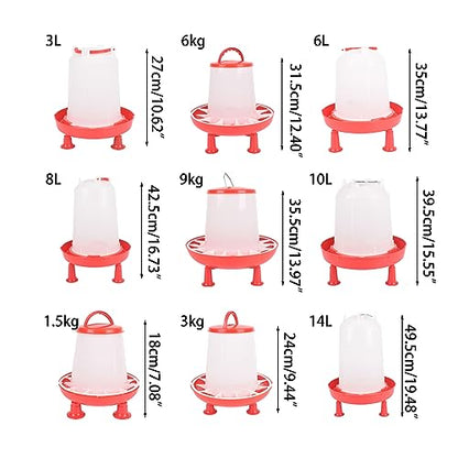 Thicken Chick Fountain Waterer Set for Outdoor Poultry Feeding Water Containers for Duck Quails Pigeons Water Fountain - size: 1.5KG