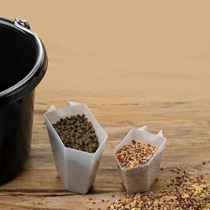 Long Handle Measuring Scoop - 2 Cup 16oz Opaque Spoon Single | Long handle plastic measuring scoop, Food grade BPA free polypropylene plastic, Perfect for kitchen baking pet food & powders - size: 500 cc | 2 Cup | 1 Pint | 16 Fl Oz.