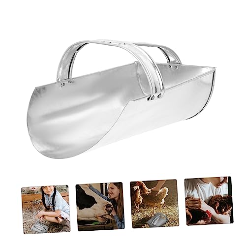 Durable Iron Livestock Fodder Shovel Heavy Duty Food Scoop for Farm and Poultry Feeding Comfortable Handle Capacity for Breeding and Feed Addition