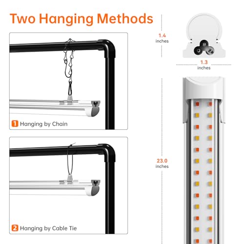 Bstrip Grow Light Stand, 2ft 24W Grow Light for Indoor Growing, Full Spectrum LED Plant Light for Seed Starting, Height Adjustable, Large 29.5" L x 18.3" W x 26.0" H - size: Large 29.5" L x 18.3" W x 26.0" H