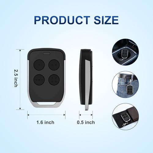 X X-HOUSE Gate Opener Remote Control Transmitter for X X-HOUSE & JUJIANG Automatic Swing Sliding Gate Openers with 100Ft Range, Replacement for JUJIANG Gate Opener Keychain Remote Security Kit - size: Gate Opener Remote Control