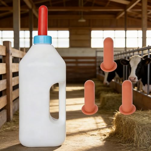 Large 2L Livestock Feeding Bottle Silicone Nursing Bottle for Calf Feeding Ergonomic Handle Farm Animal Feeder Safe Livestock Nursing