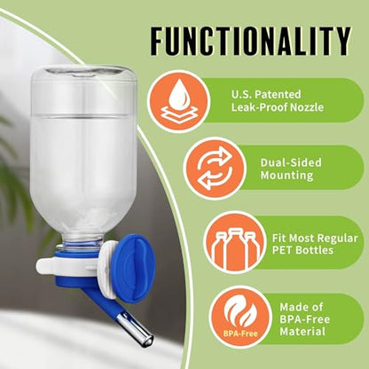 Choco Nose No-Drip Small Animal Water Bottle - Leak-Proof Patented Nozzle Helps Prevent Cage Mess & Wet Bedding - Hamster, Hedgehog, Mouse, Glider, Gerbil - BPA Free, Cage Mount, 10.2 fl oz (C125) - color: C125 Blue, size: Hamsters-Hedgehogs-Sugar Gliders