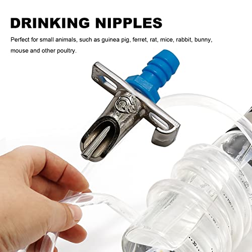 Automatic Rabbit Watering System，20 Pack Rabbit Nipple Drinker for Small Animals Poultry Guinea Pig Ferret Rats Rodent Bunny